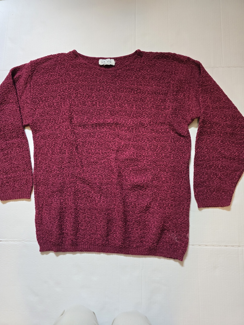 Cozy Crewneck Sweater in Deep Berry - Women's
